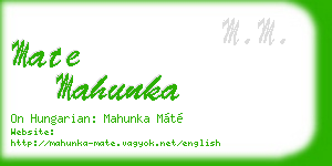 mate mahunka business card